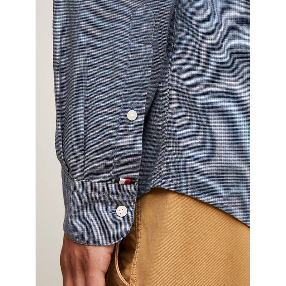 TOMMY HILFIGER Marškiniai ilgomis rankovėmis vyrams, Mėlyna, Houndstooth rf shirt 3