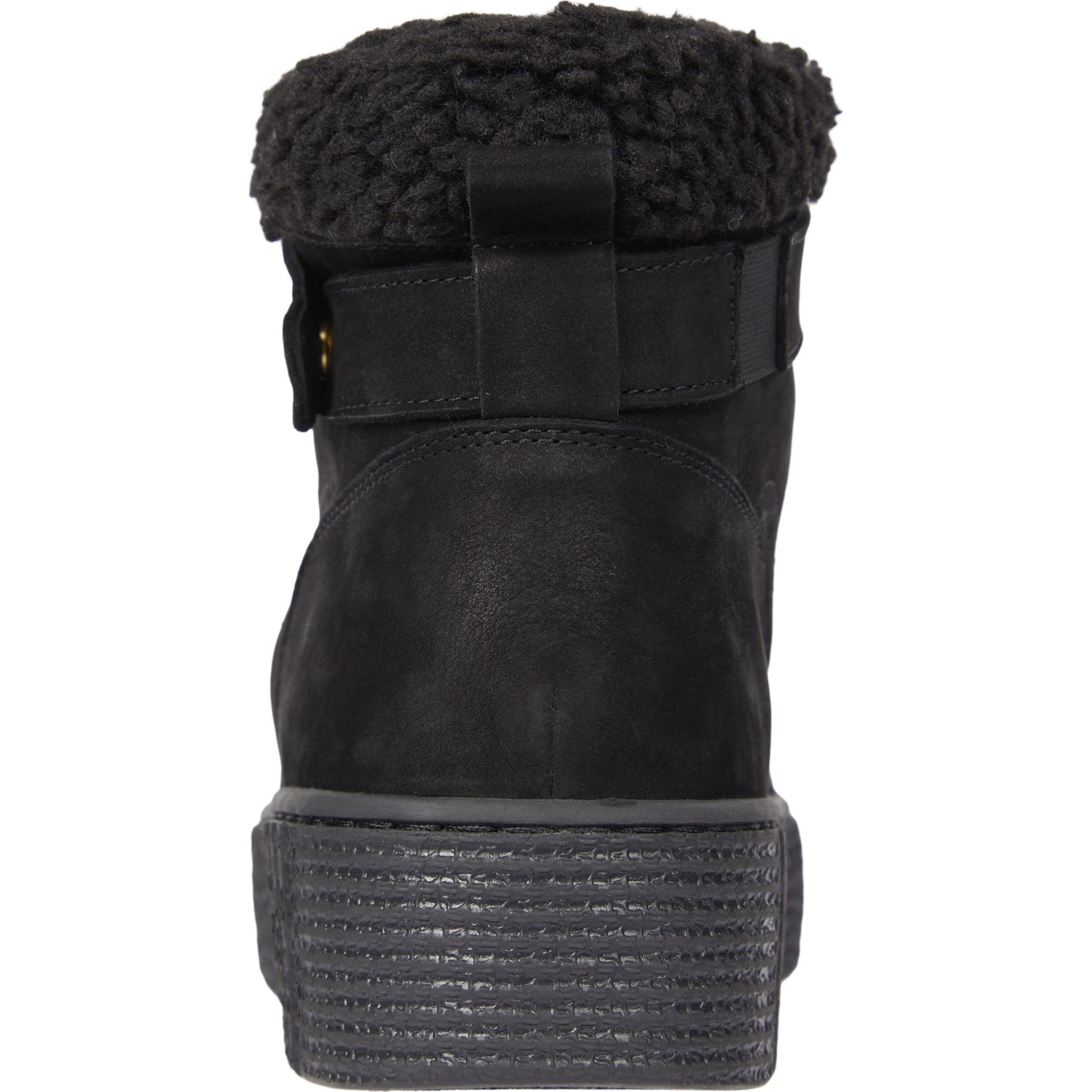 TOMMY HILFIGER Pašiltinti aulinukai moterims, Juoda, Faux fur low lace-up booties 4