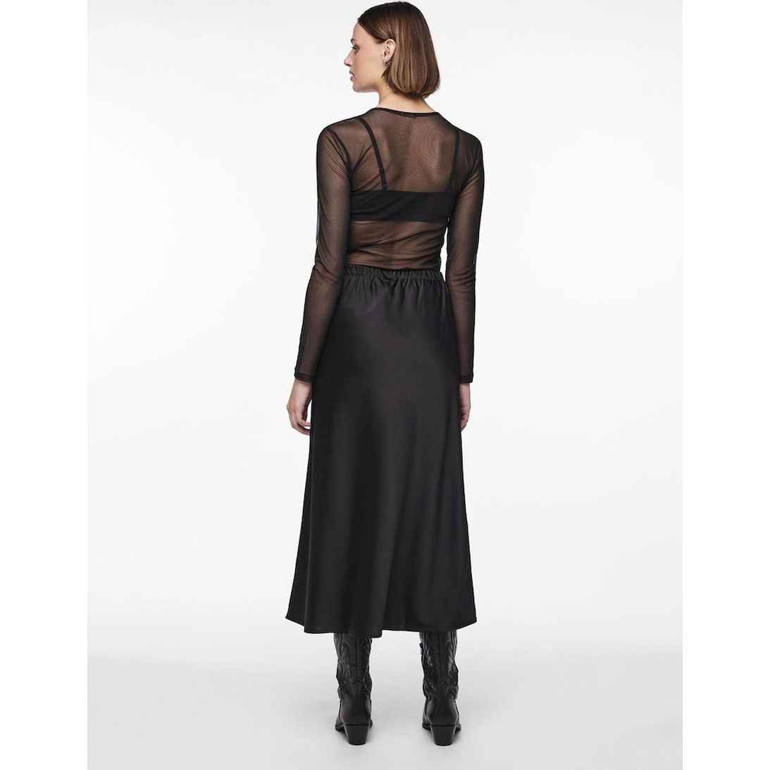 PIECES Midi sijonas moterims, Juoda, PCNORELLA HW ANKLE 4