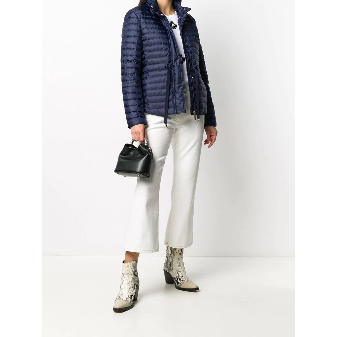 MICHAEL KORS Pūkinė striukė moterims, Mėlyna, Belted packable puffer 2