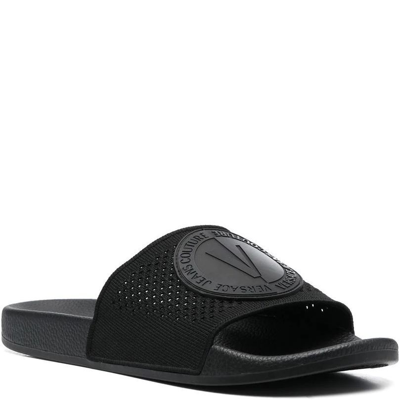 VERSACE JEANS CUTURE Šlepetės vyrams, Juoda, Fondo slide slippers 1
