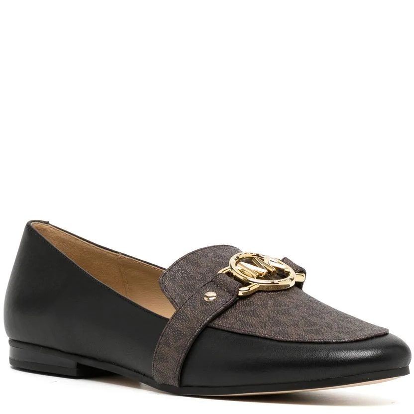 MICHAEL KORS Loaferiai moterims, Juoda, Rory leather logo loafer 1