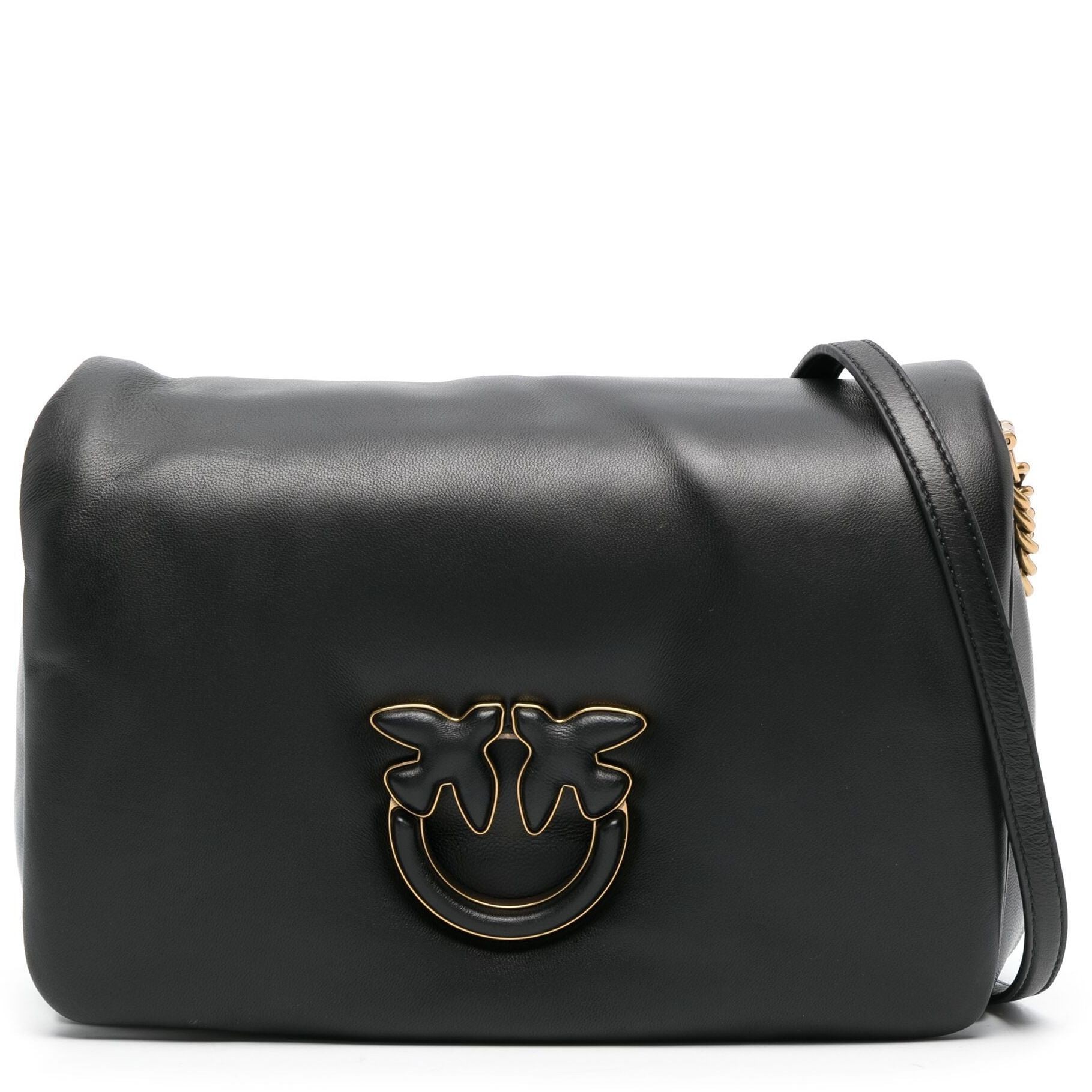 PINKO Rankinė per petį moterims, Juoda, Classic love shoulder bag 1