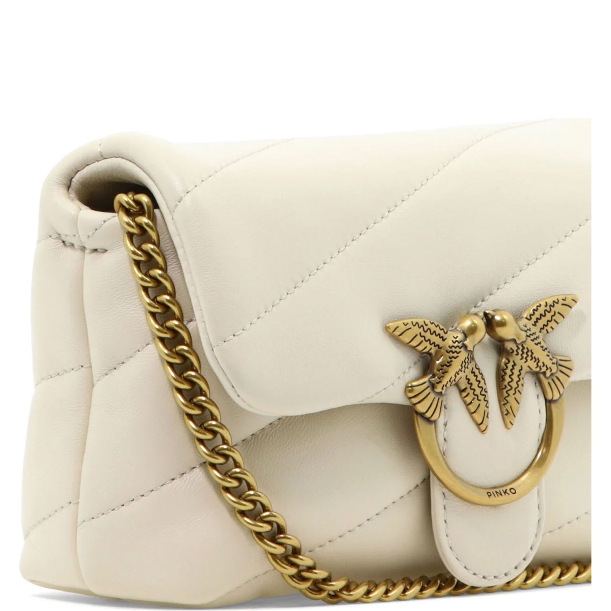 PINKO Rankinė per petį moterims, Balta, Love puff baby cl sheep nappa 3