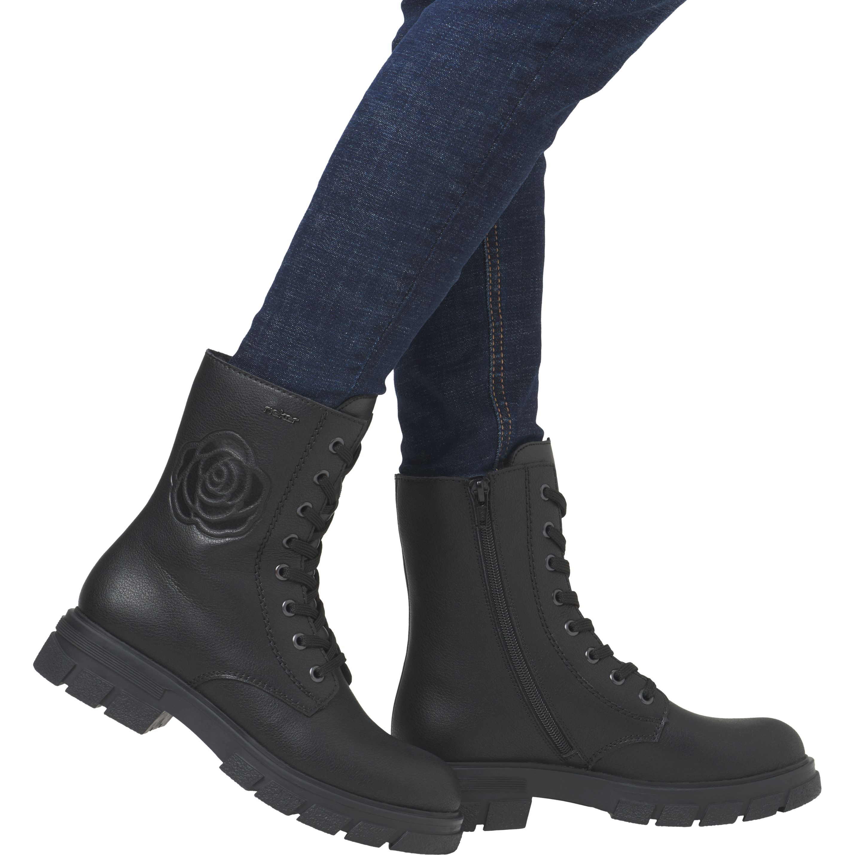 RIEKER Aulinukai moterims, Juoda, Ladies mid height boots 2