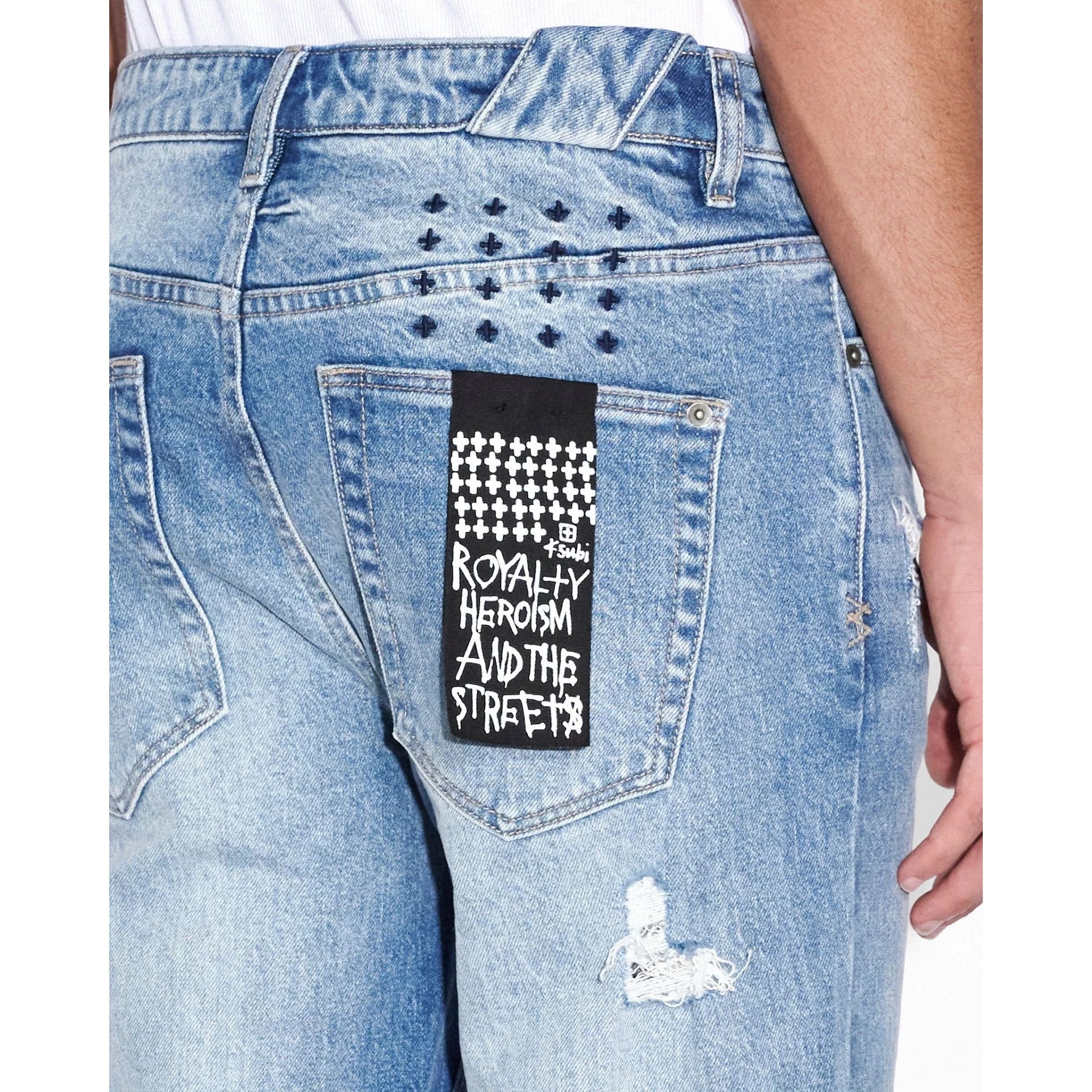 KSUBI Tiesūs džinsai vyrams, Mėlyna, Chitch self repair jeans 4