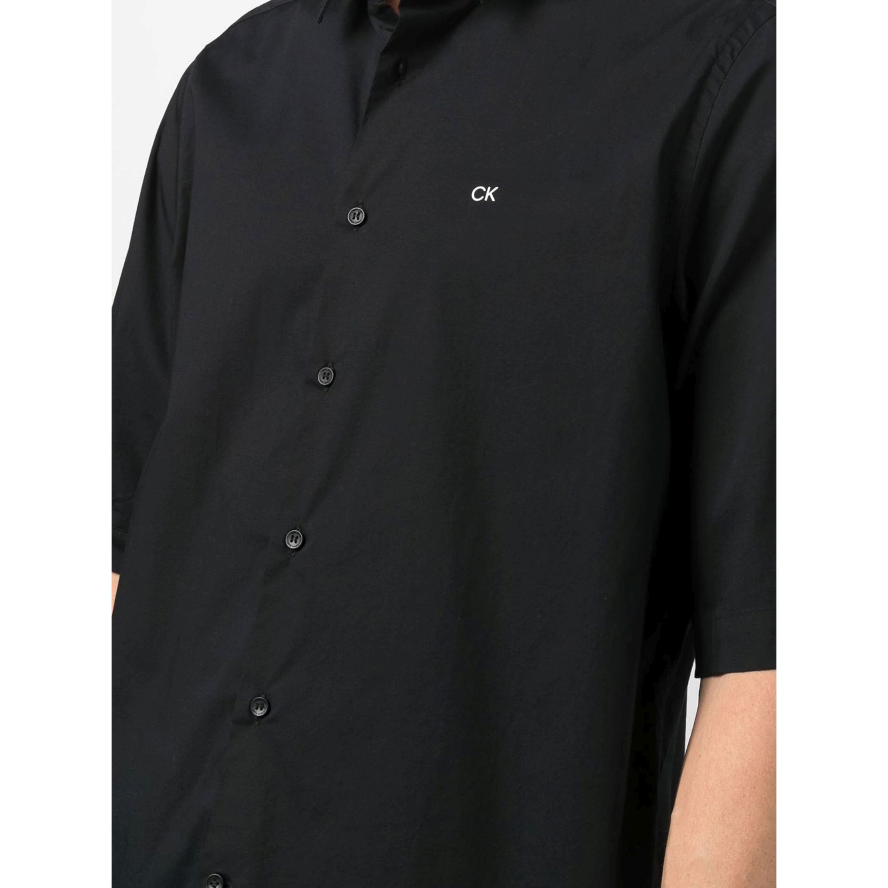 CALVIN KLEIN Marškiniai trump. rankovėmis vyrams, Juoda, CASUAL SHIRT 4