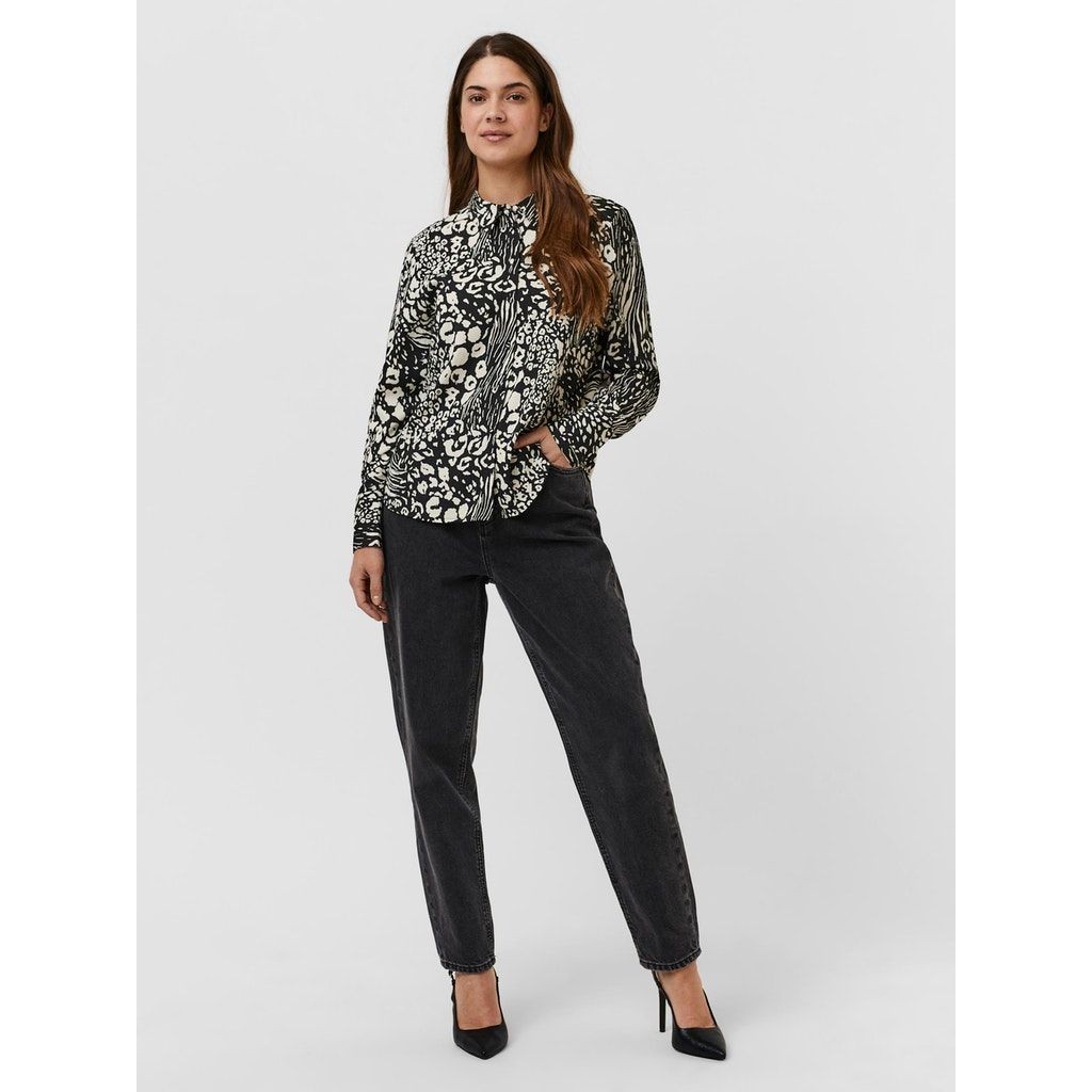 VERO MODA Palaidinės moterims, Juoda, VMCAIA LS SHIRT WVN 4