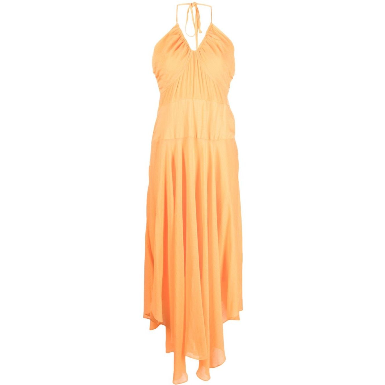 DKNY Midi suknelė moterims, Oranžinė, Crinkle rayon dress