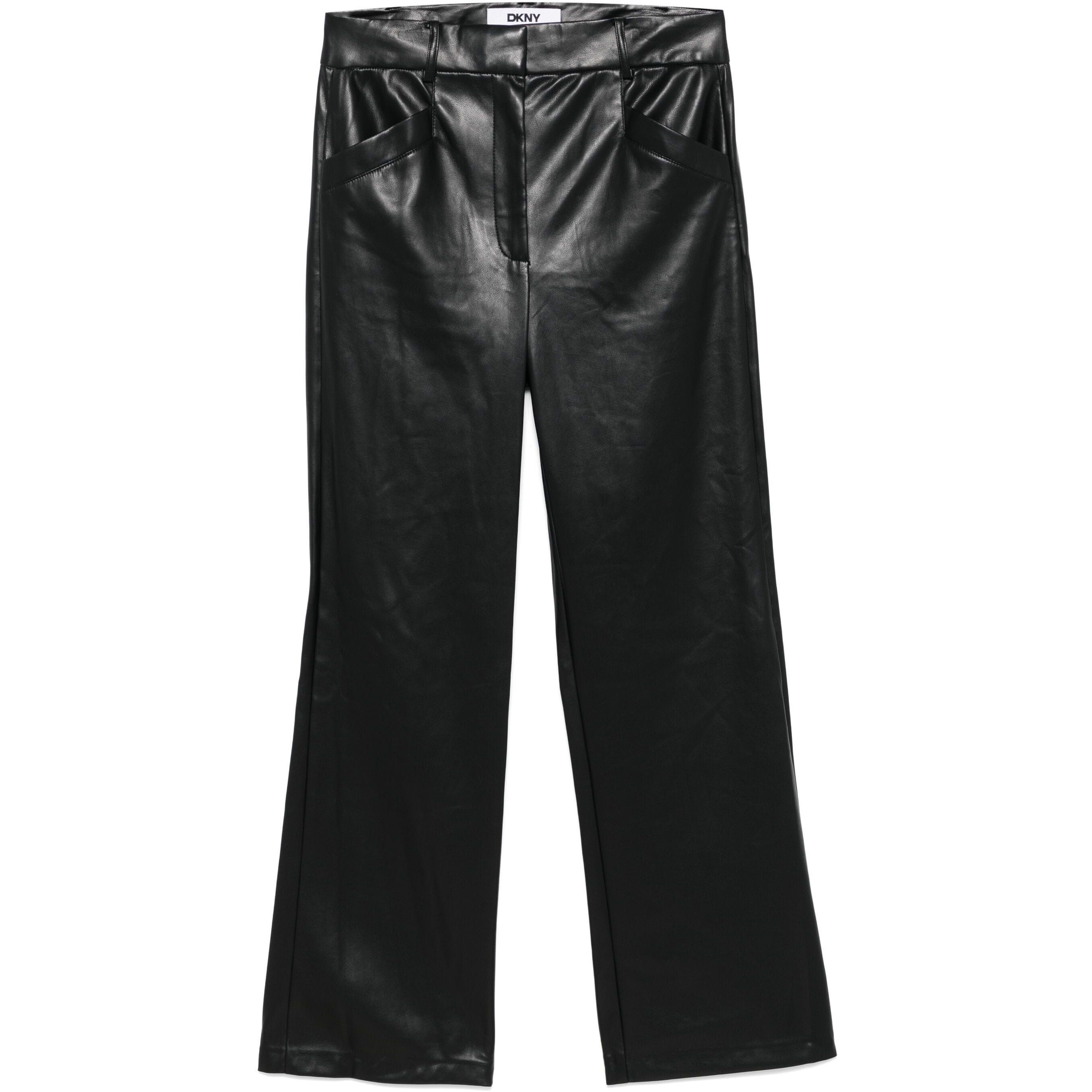 DKNY Kelnės moterims, Juoda, Pu flared seamed pan 1