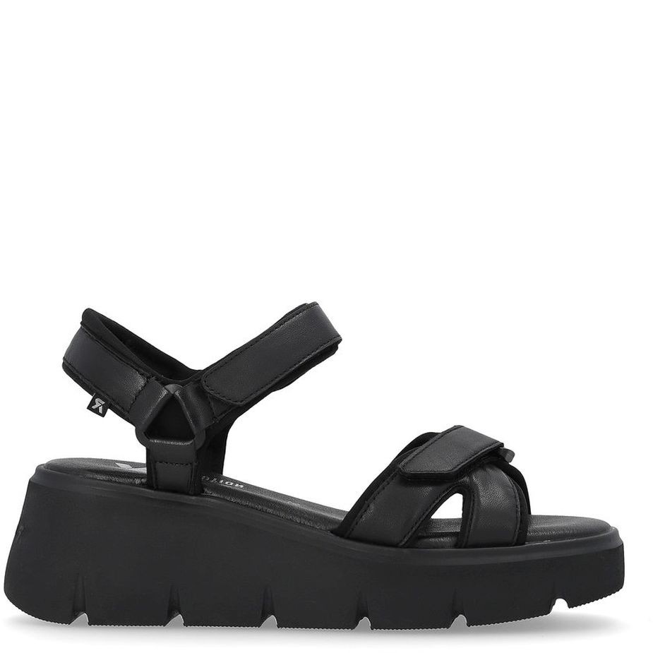 RIEKER Basutės moterims, Juoda, SANDALS 4
