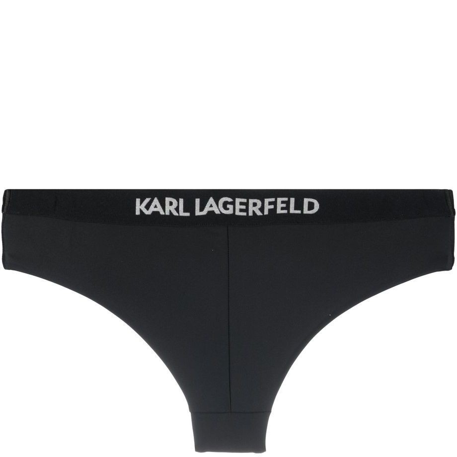 KARL LAGERFELD Apatinė kostiumėlio dalis moterims, Juoda, Bikini hipster w/ logo elastic 2