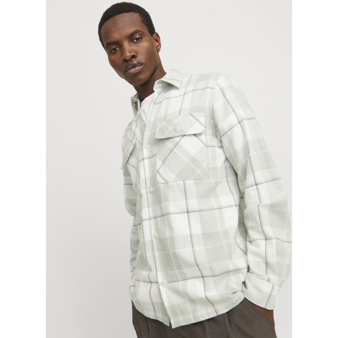 JACK & JONES Lengva striukė vyrams, Žalia, Raymond overshirt 5