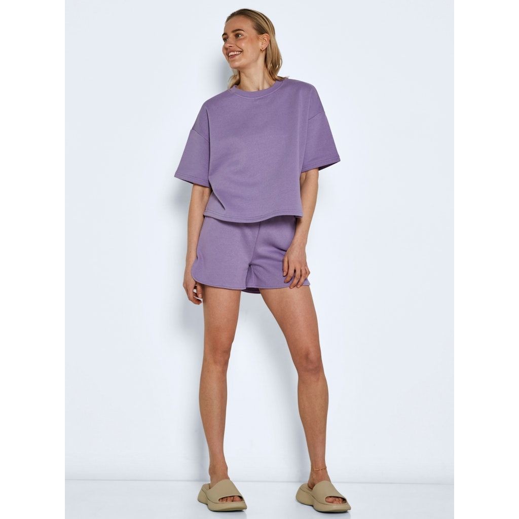 NOISY MAY Megztinis moterims, Violetinė, NMKAREN S/S O-NECK SW 2