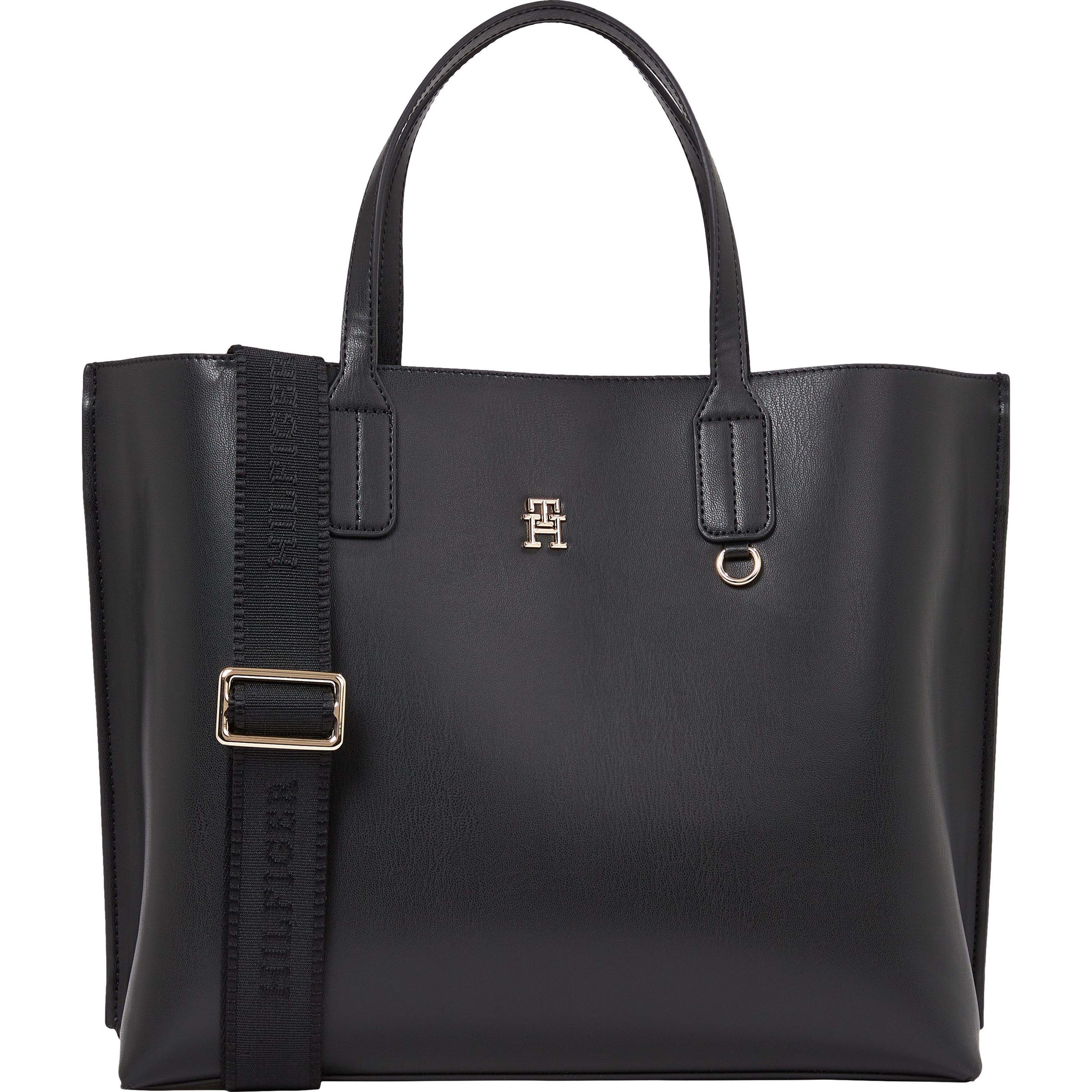 TOMMY HILFIGER Rankinė per petį moterims, Juoda, Distinct satchel 1