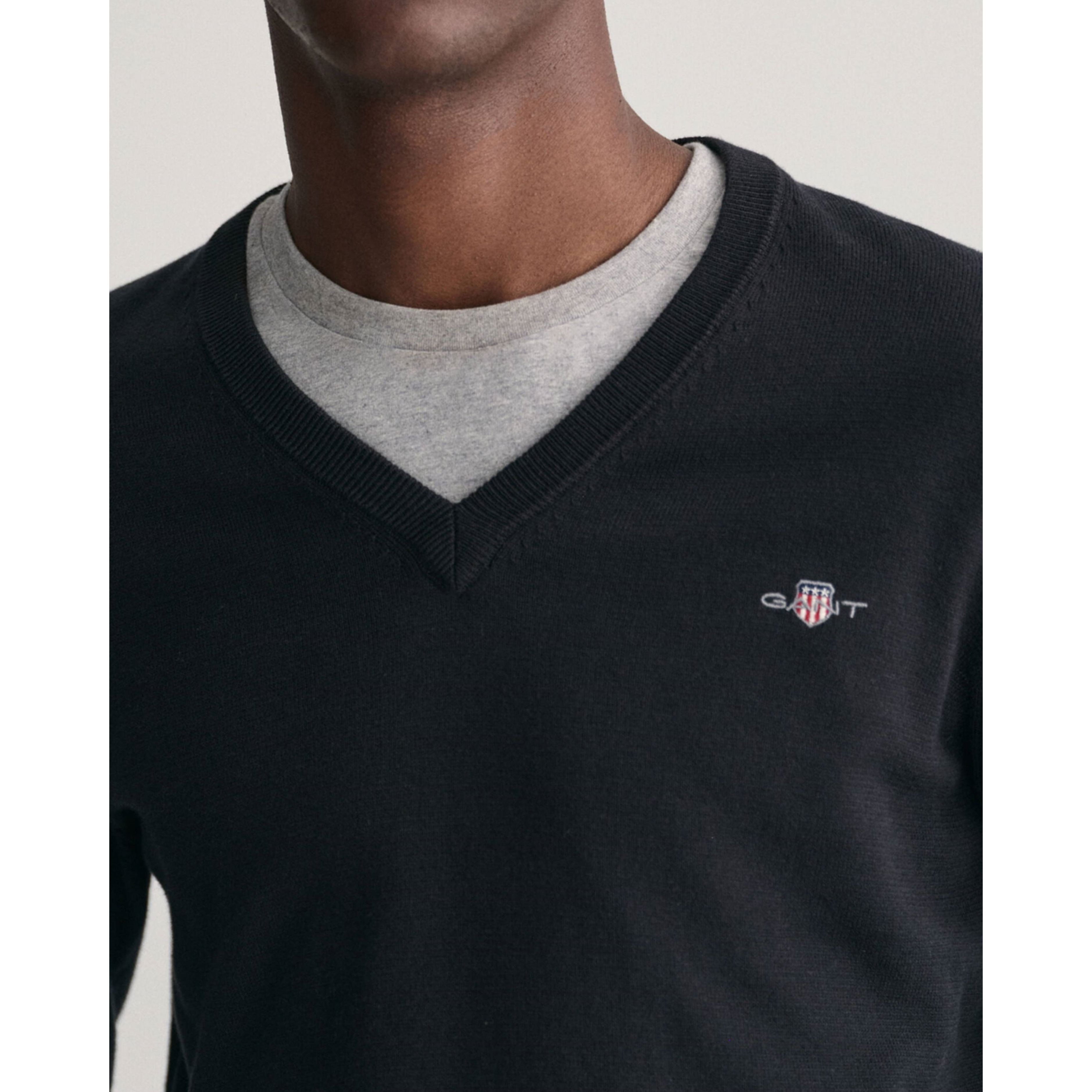 GANT Megztinis vyrams, Juoda, CLASSIC COTTON 4