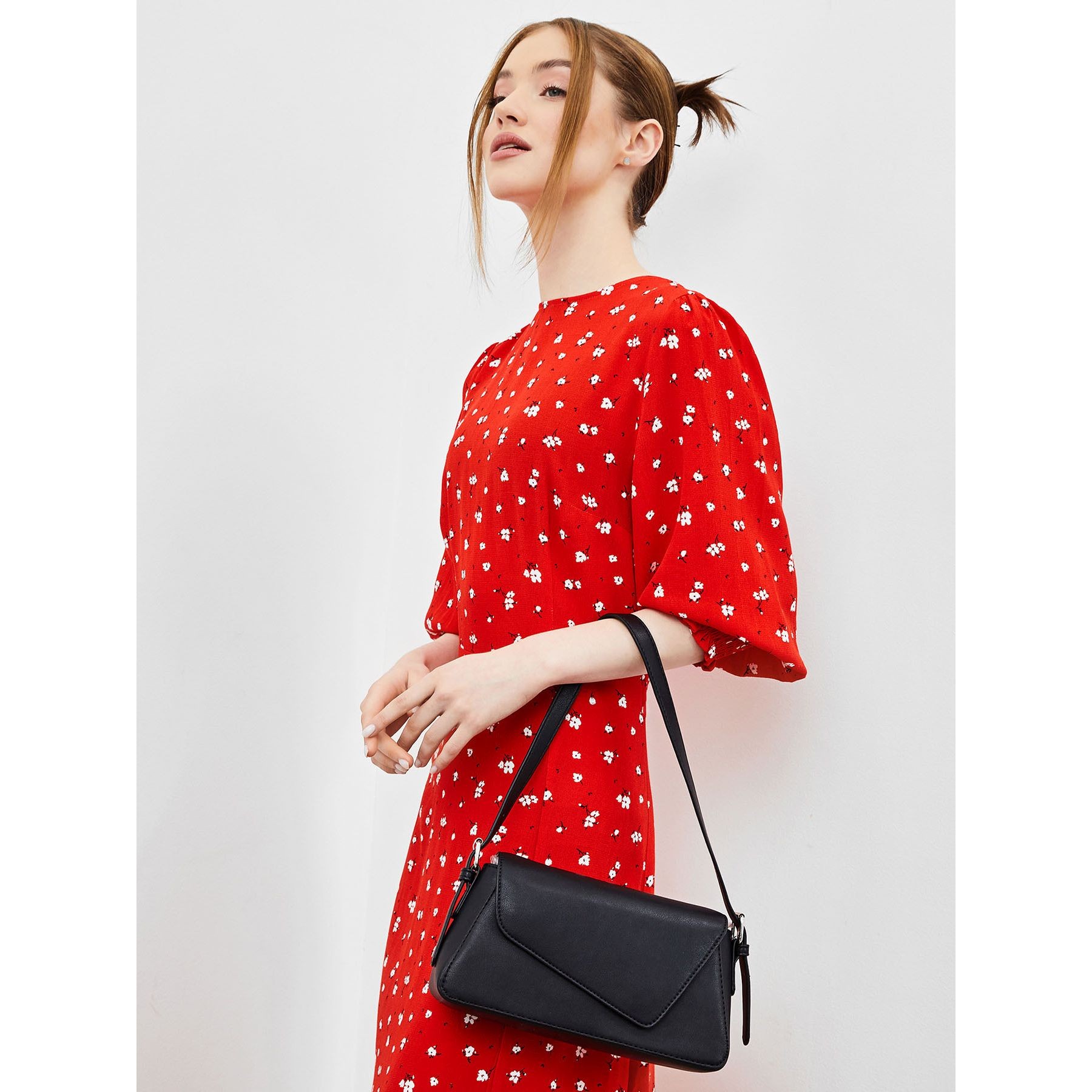 KEDDO COUTURE Rankinė per petį moterims, Juoda, Shoulder bag 5