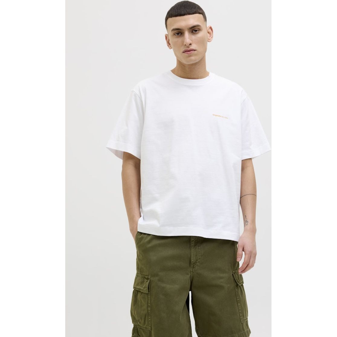 JACK & JONES Marškinėliai vyrams, Balta, Paros easter sketch tee 3