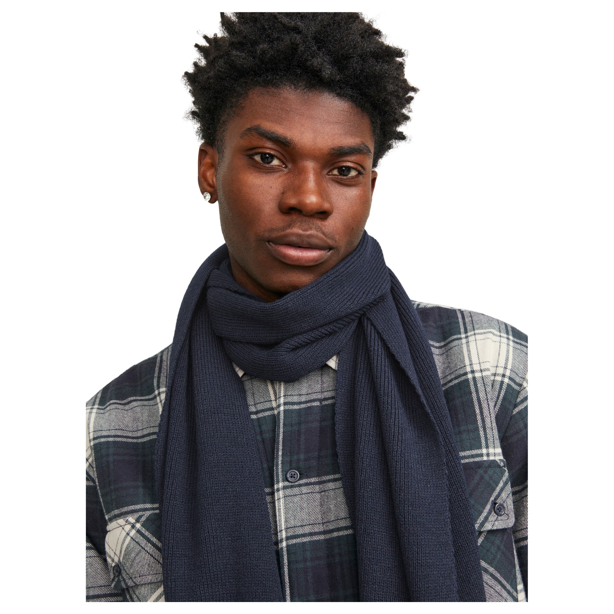 JACK & JONES Šalikas vyrams, Mėlyna, JACDNA KNIT SCARF NOOS 3