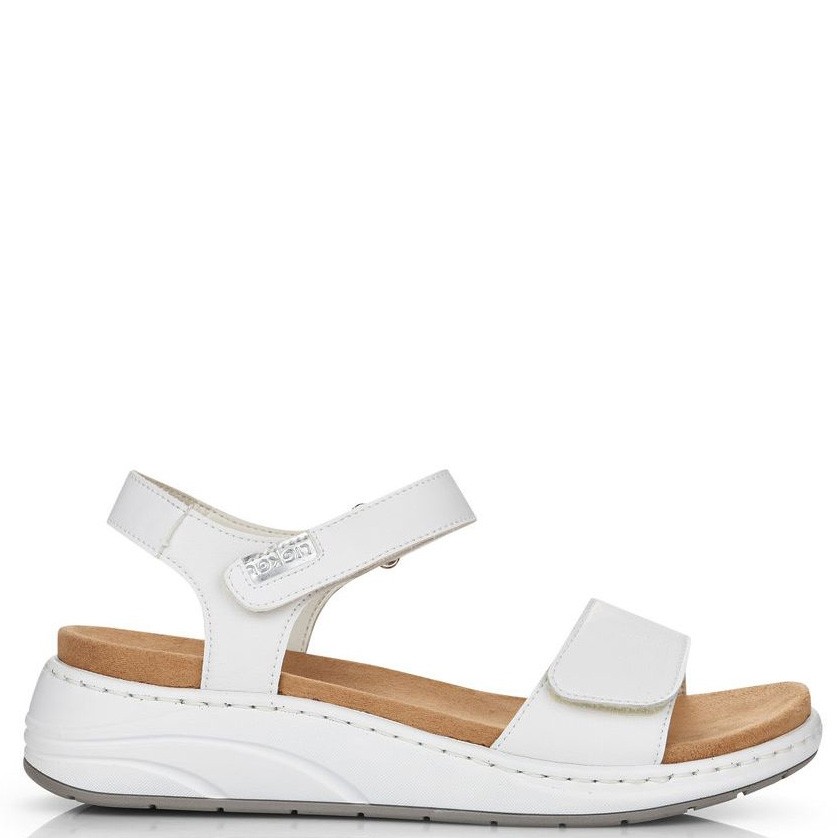 RIEKER Basutės moterims, Balta, SANDALS 2