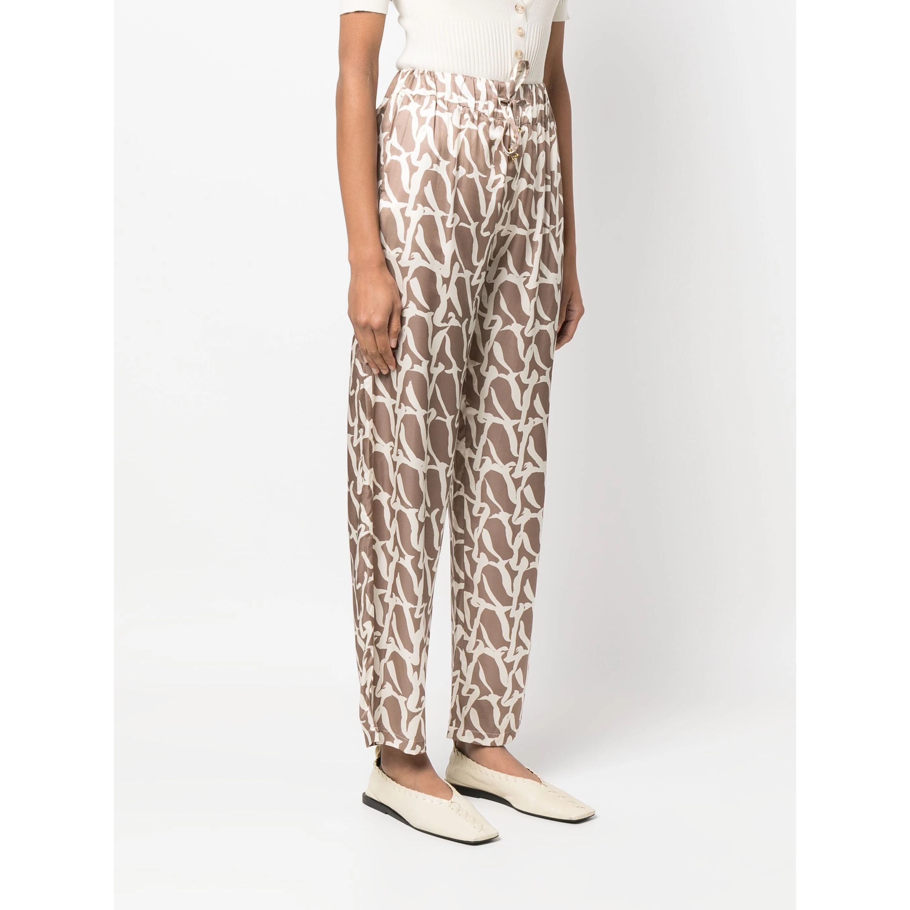 AERON Laisvalaikio kelnės moterims, Marga, Silk print drawstring pants 2