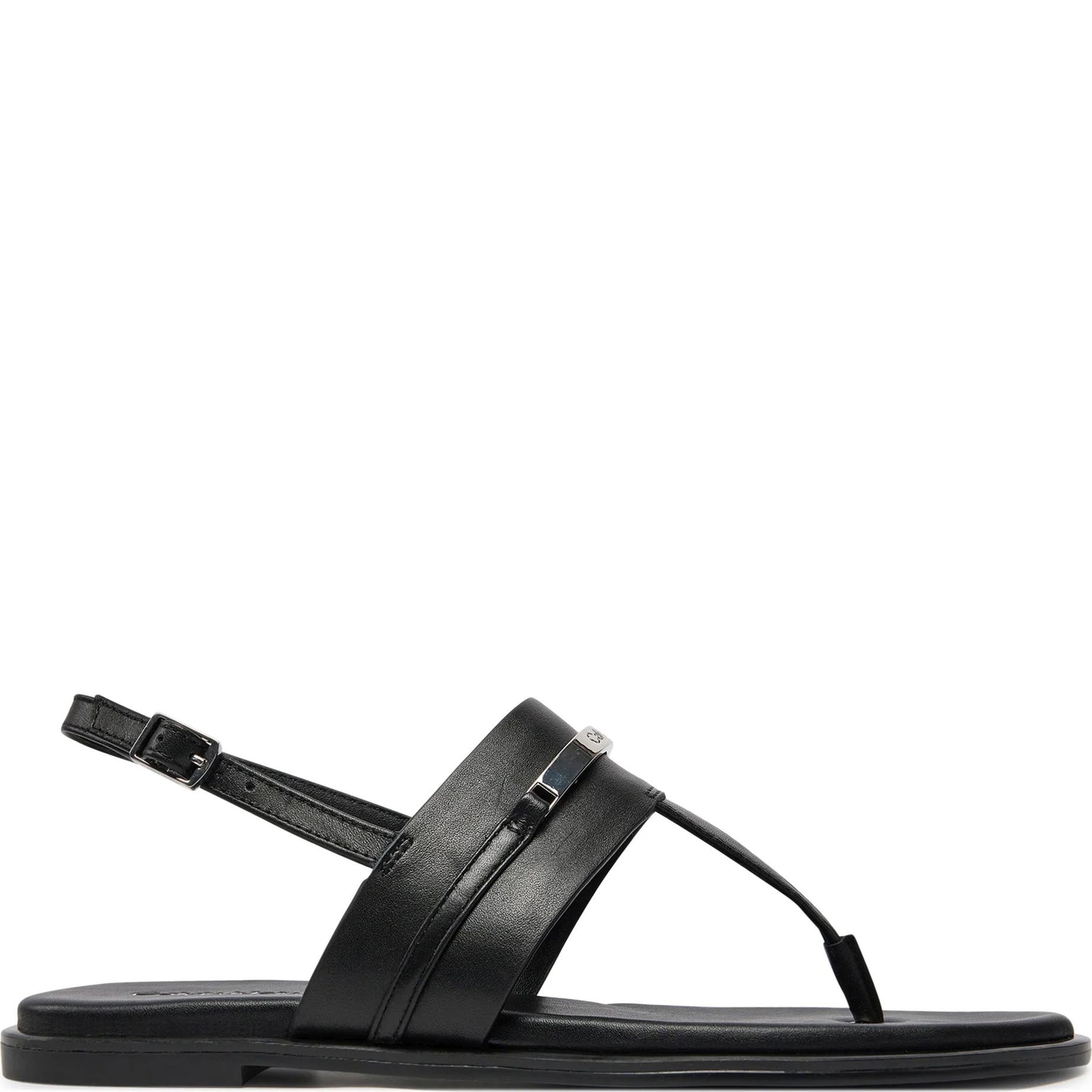 CALVIN KLEIN Basutės moterims, Juoda, Flat sandal metal bar 2