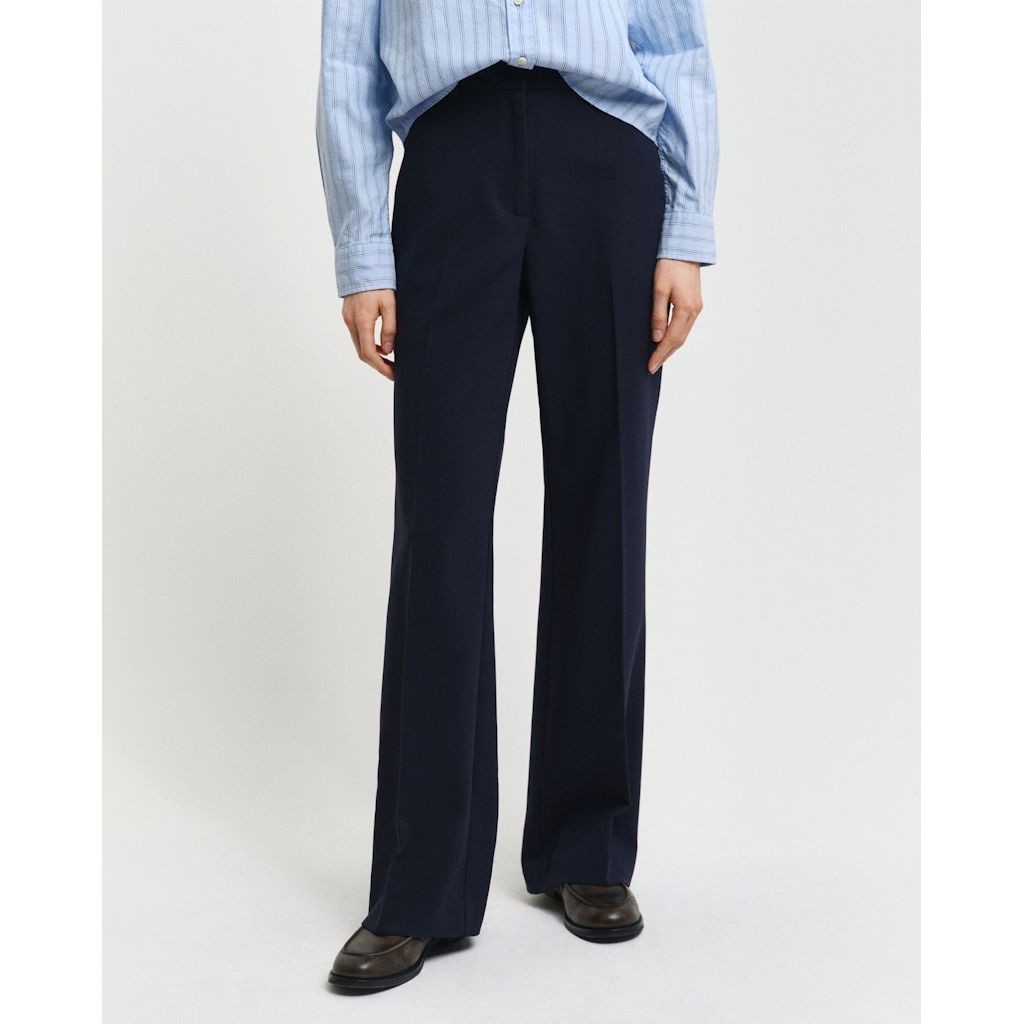 GANT Kelnės moterims, Mėlyna, Slim flare slack pants 4