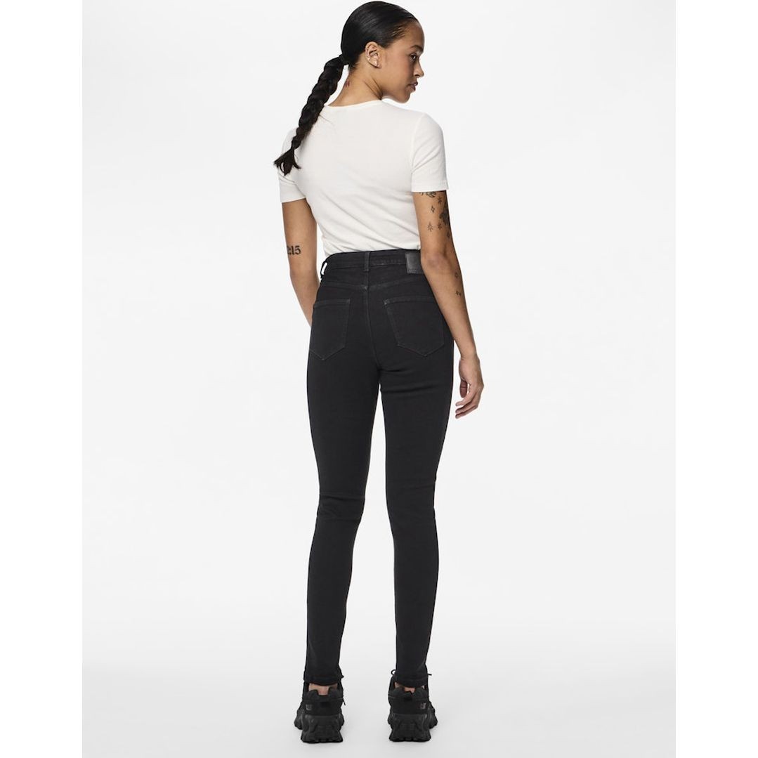 PIECES Aptempti džinsai moterims, Juoda, PCDANA HW SKINNY JEAN 7