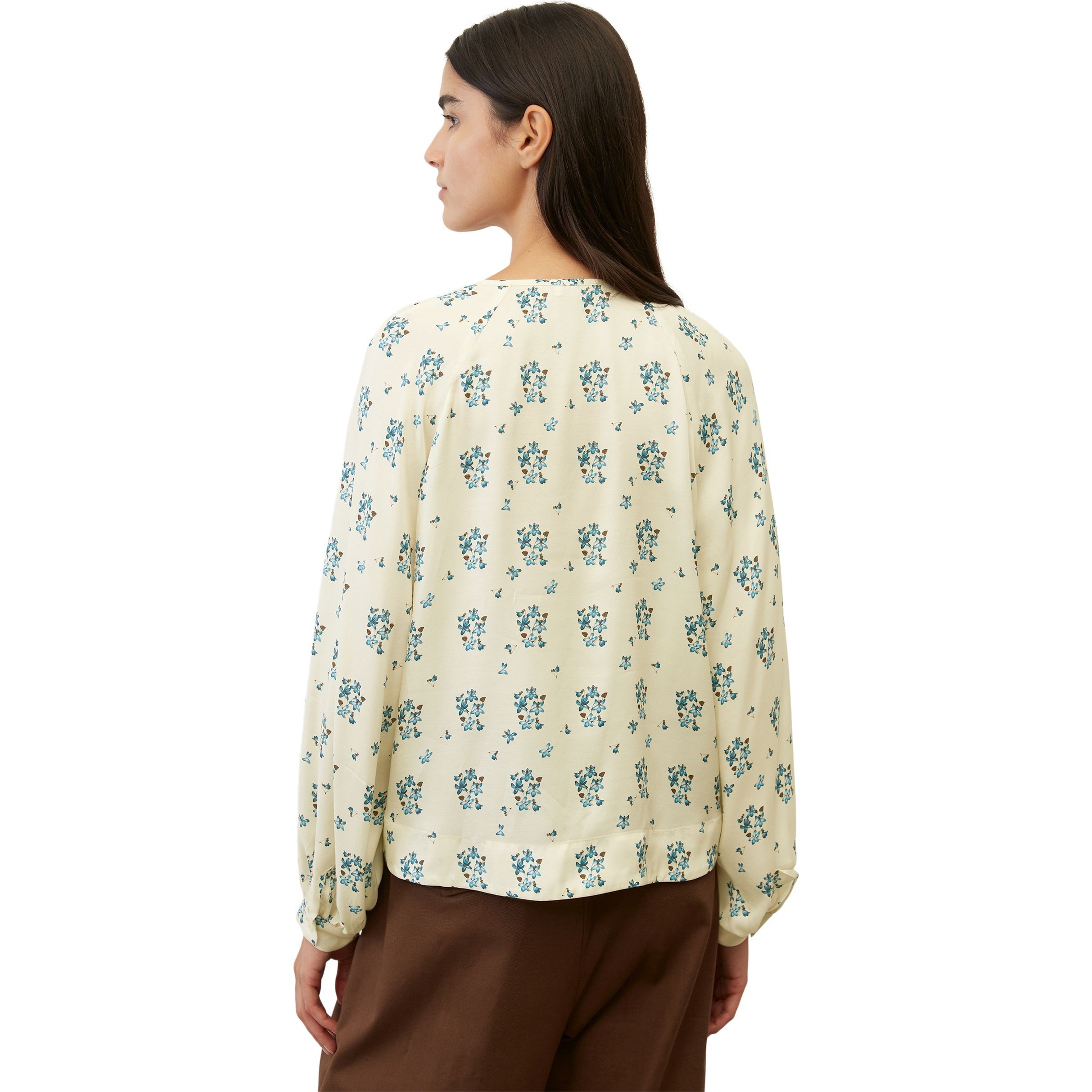 MARC O'POLO Marškiniai moterims, Ruda, Blouse LS 3