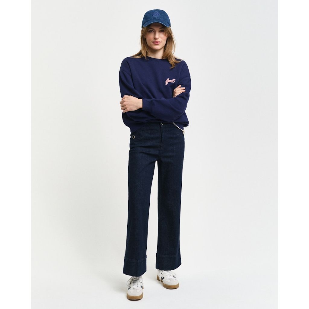 GANT Kelnės moterims, Mėlyna, Cropped creased denim jeans 5