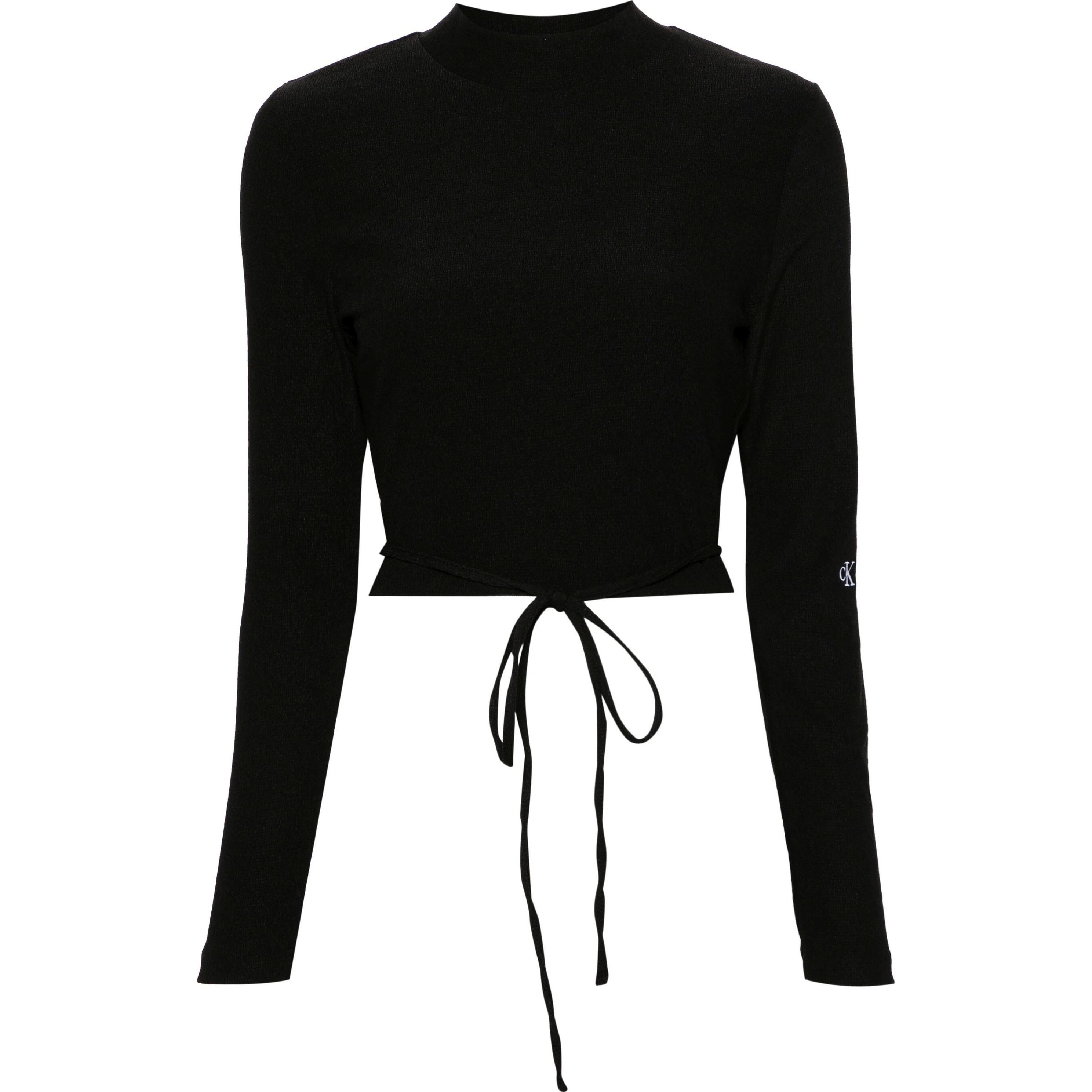 CALVIN KLEIN JEANS Marškinėliai ilgom. rankovėmis moterims, Juoda, L/s t-shirt 1