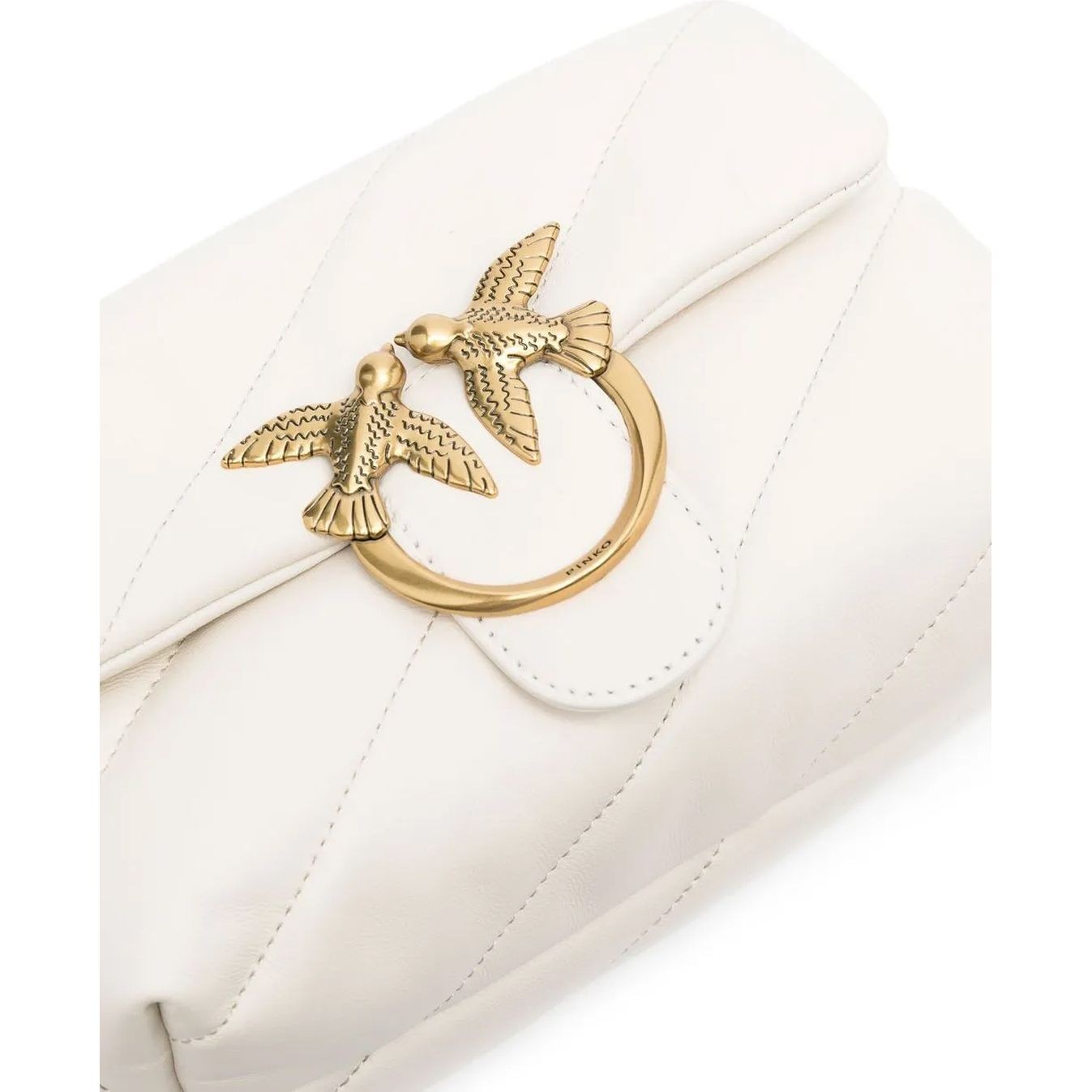 PINKO Rankinė per petį moterims, Balta, Love puff mini bag 3