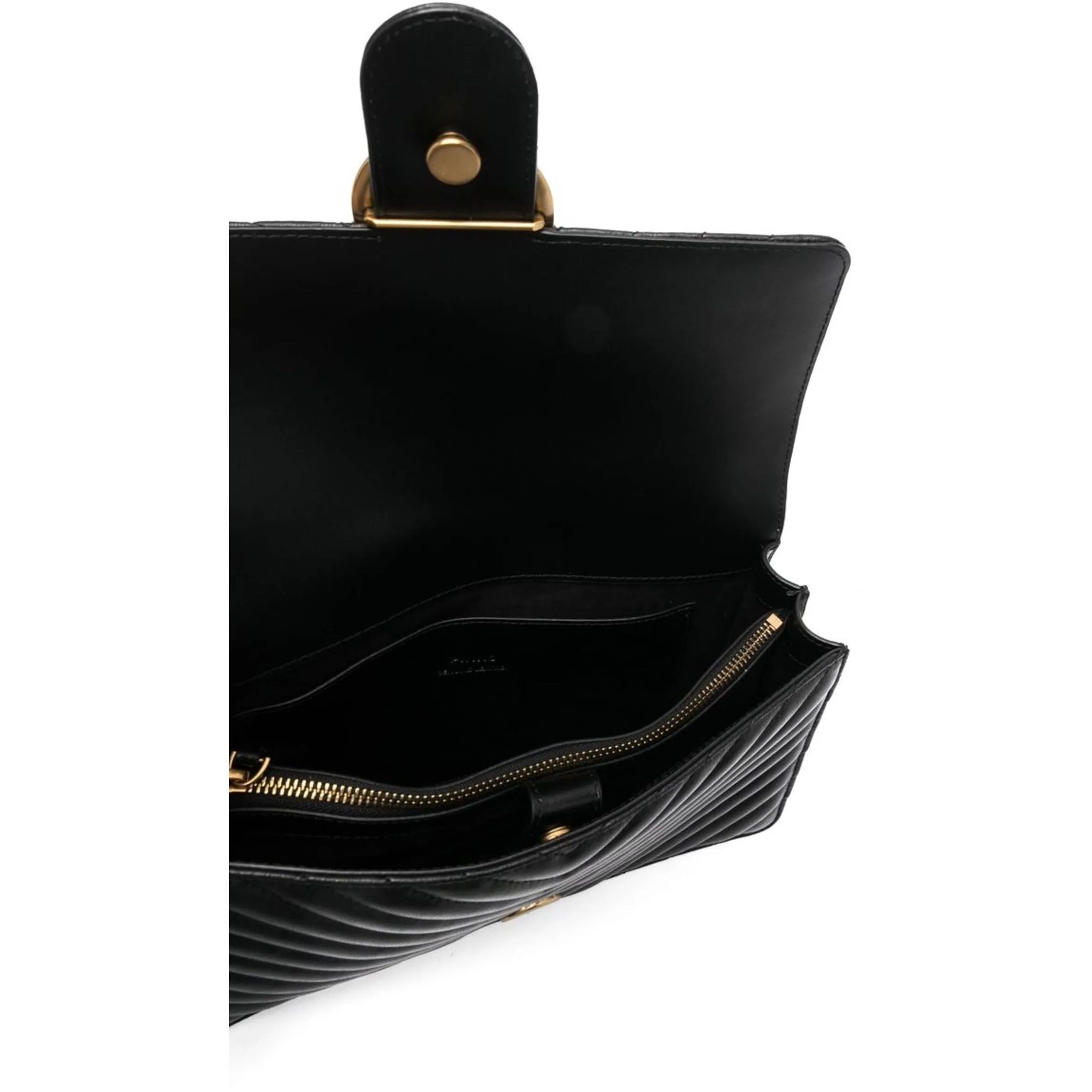 PINKO Rankinė per petį moterims, Juoda, Classic love bag one chevron 4