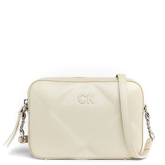 CALVIN KLEIN Rankinė per petį moterims, Smėlio, Quilt camera bag 1