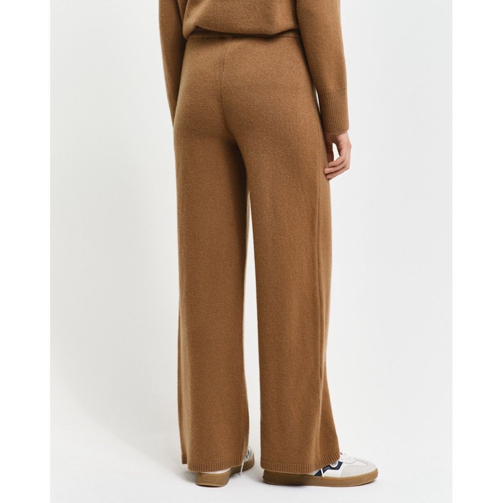 GANT Megztos kelnės moterims, Ruda, Wool knitted pants 3