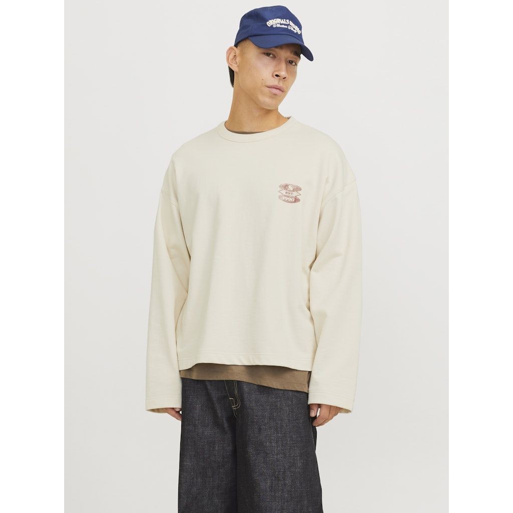 JACK & JONES Megztinis vyrams, Balta, Retiro back sweat 5