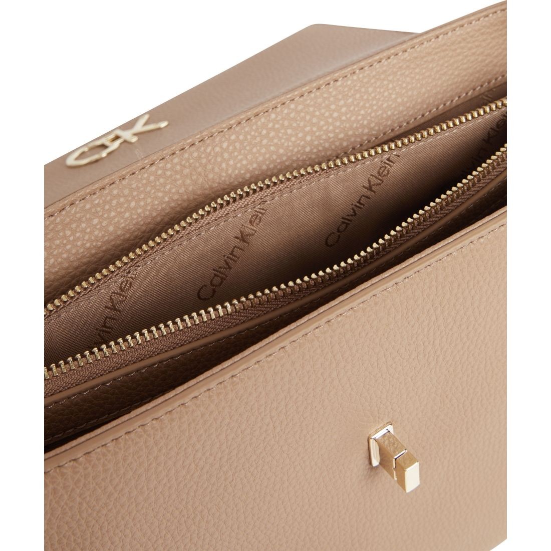 CALVIN KLEIN Rankinė per petį moterims, Ruda, Re-lock tote flap 3