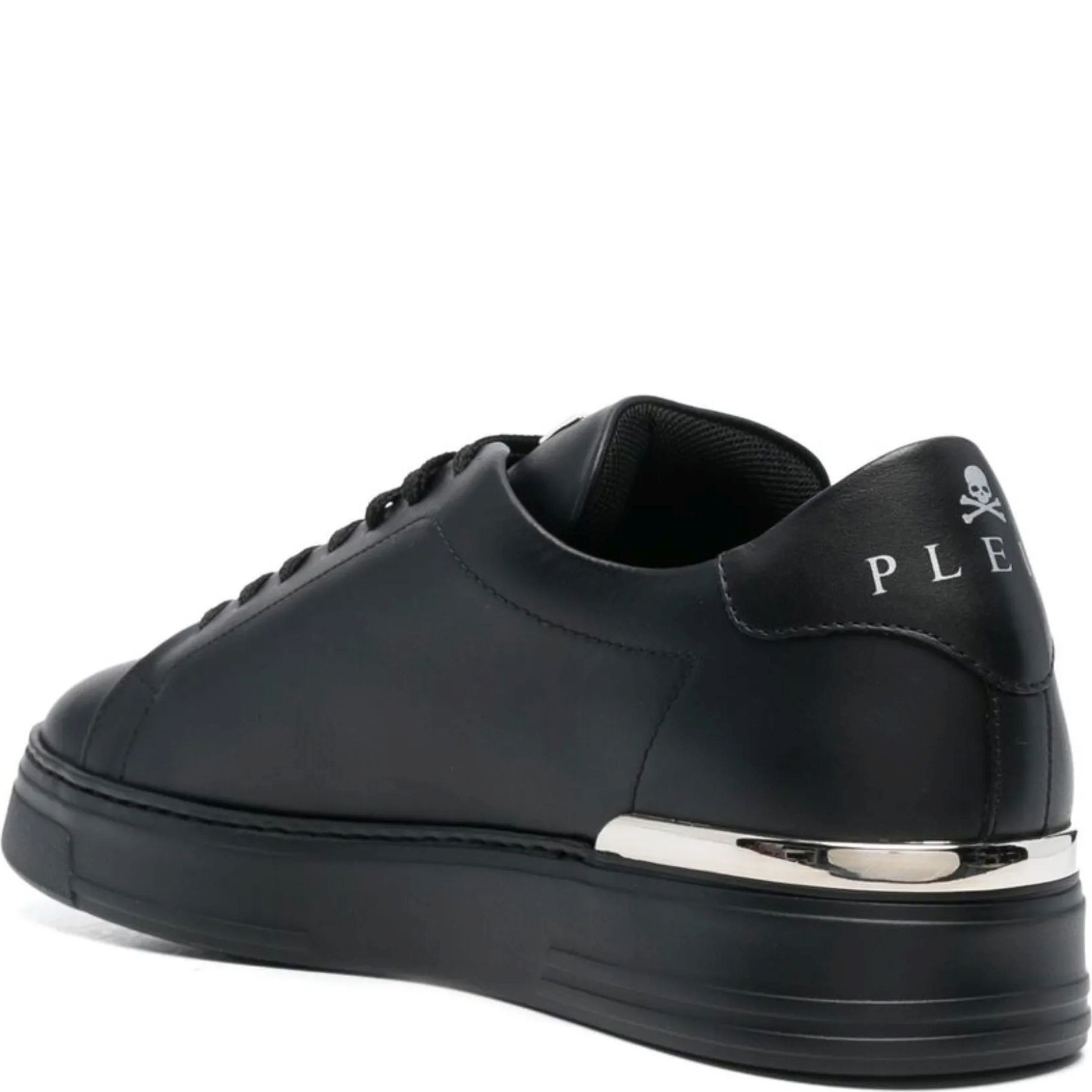 PHILIPP PLEIN Sportiniai bateliai vyrams, Juoda, Leather Lo-Top Sneaker Hexagon 3