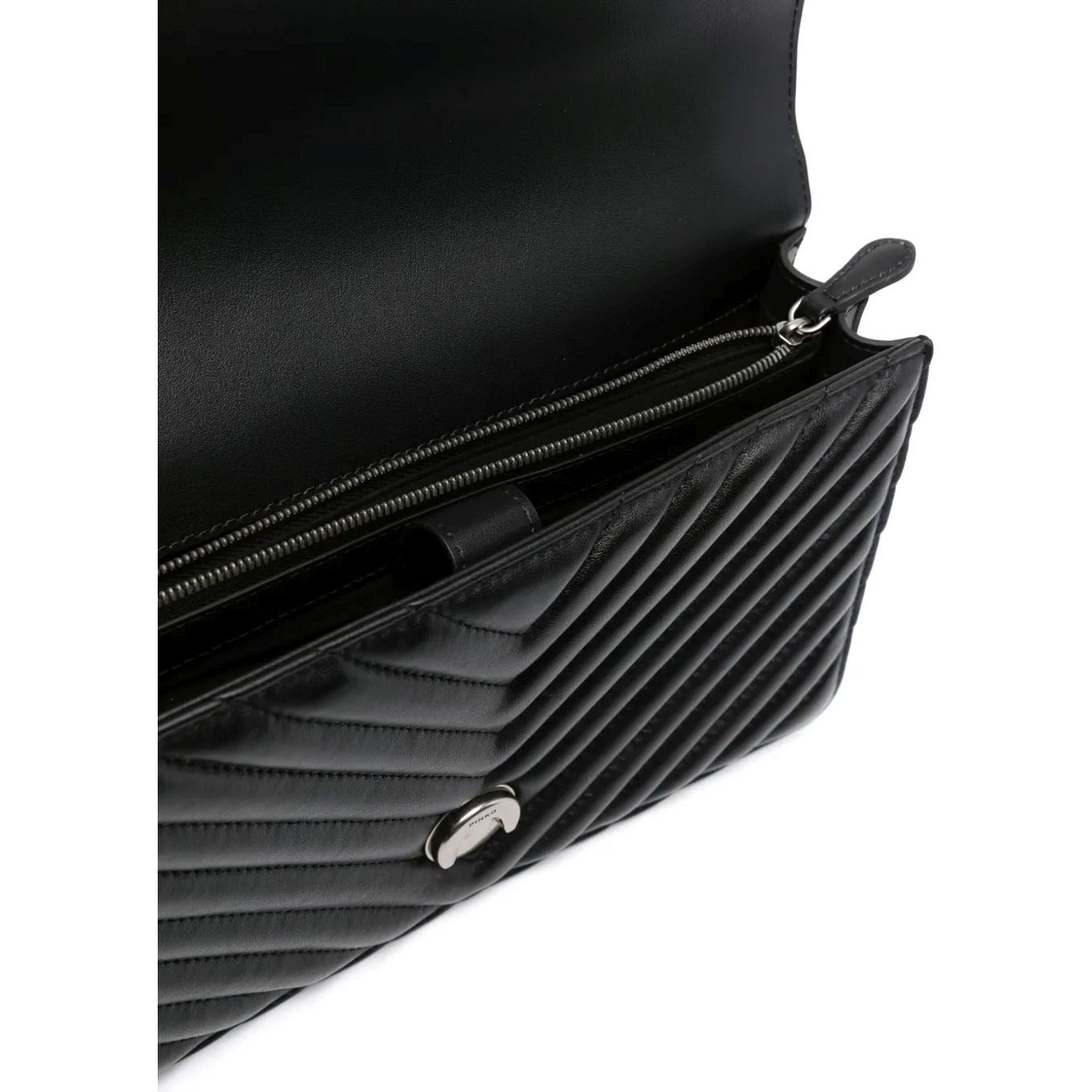 PINKO Rankinė per petį moterims, Juoda, Love bird quilted shoulder bag 4