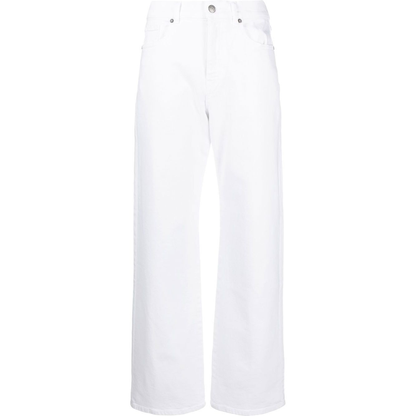 PAROSH Tiesūs džinsai -moterims, Balta, High waist strairght jeans