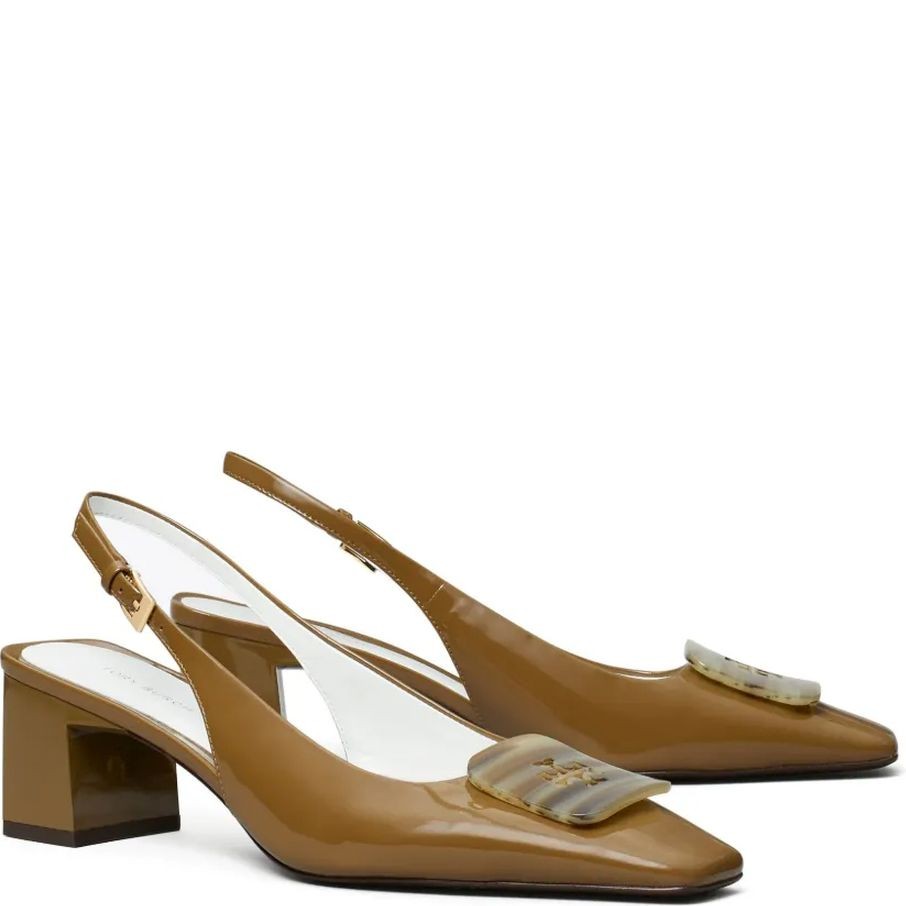 TORY BURCH Aukštakulniai moterims, Ruda, Georgia slingback 55mm 2