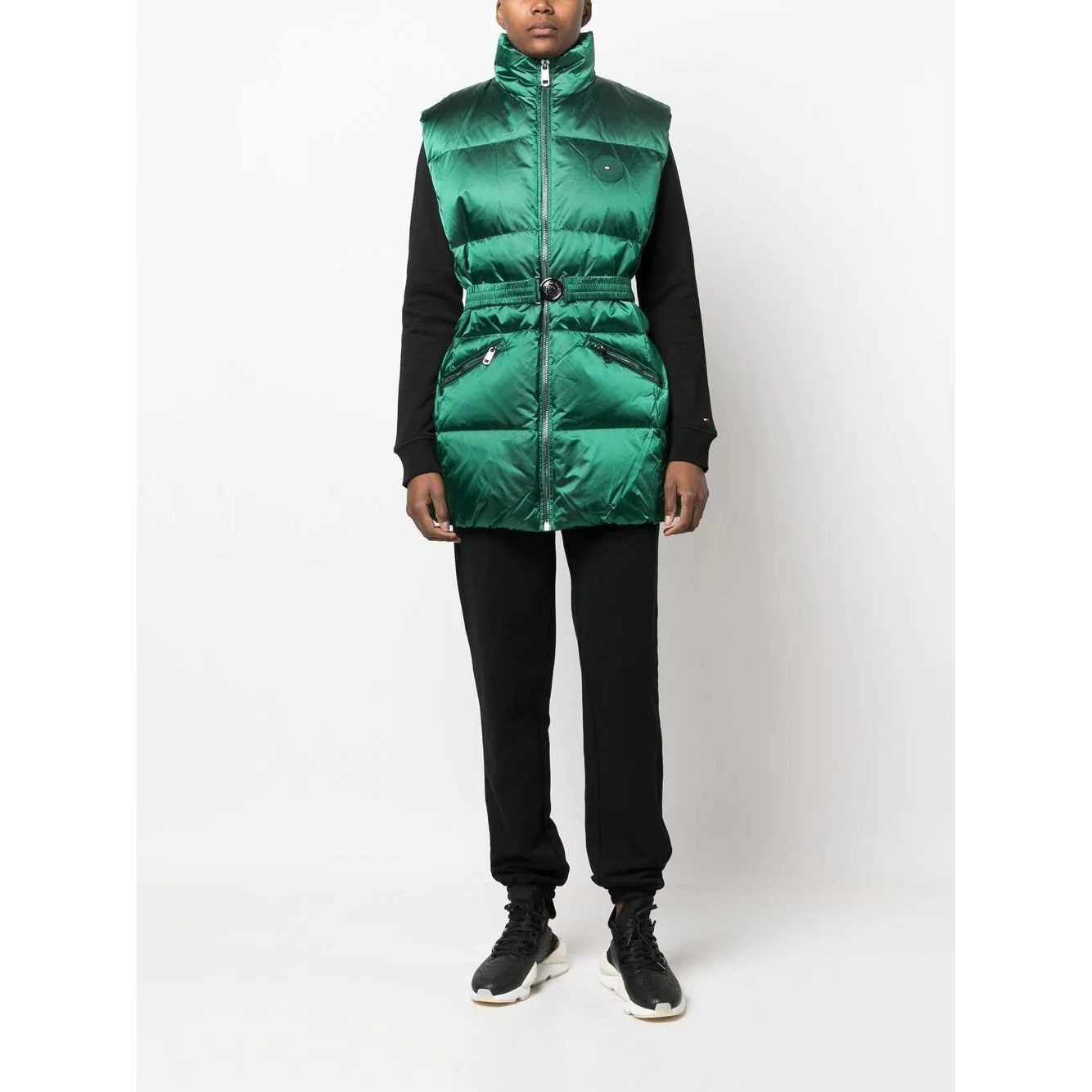 TOMMY HILFIGER Pūkinė liemenė moterims, Žalia, Two tone statement puffer vest 2 TOMMY HILFIGER Pūkinė liemenė moterims, Žalia, Two tone statement puffer vest 2