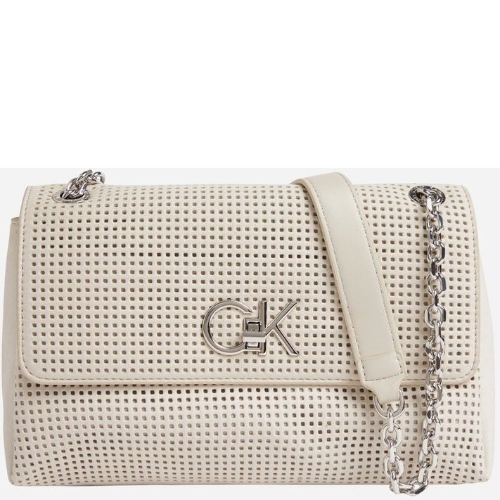 CALVIN KLEIN Rankinė per petį moterims, Pilka, Re-lock crossbody 1