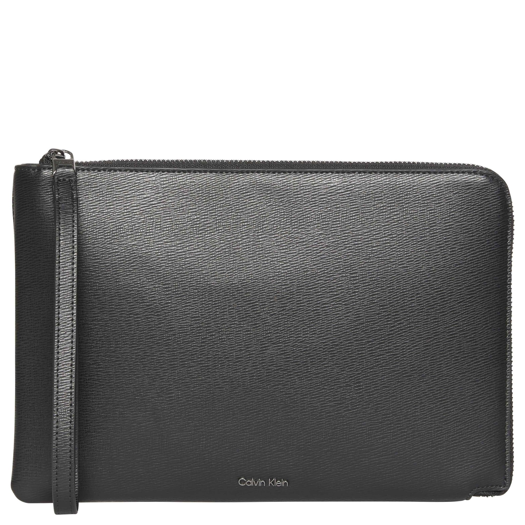 CALVIN KLEIN Piniginė vyrams, Juoda, saffiano zip pouch v wristlet 1