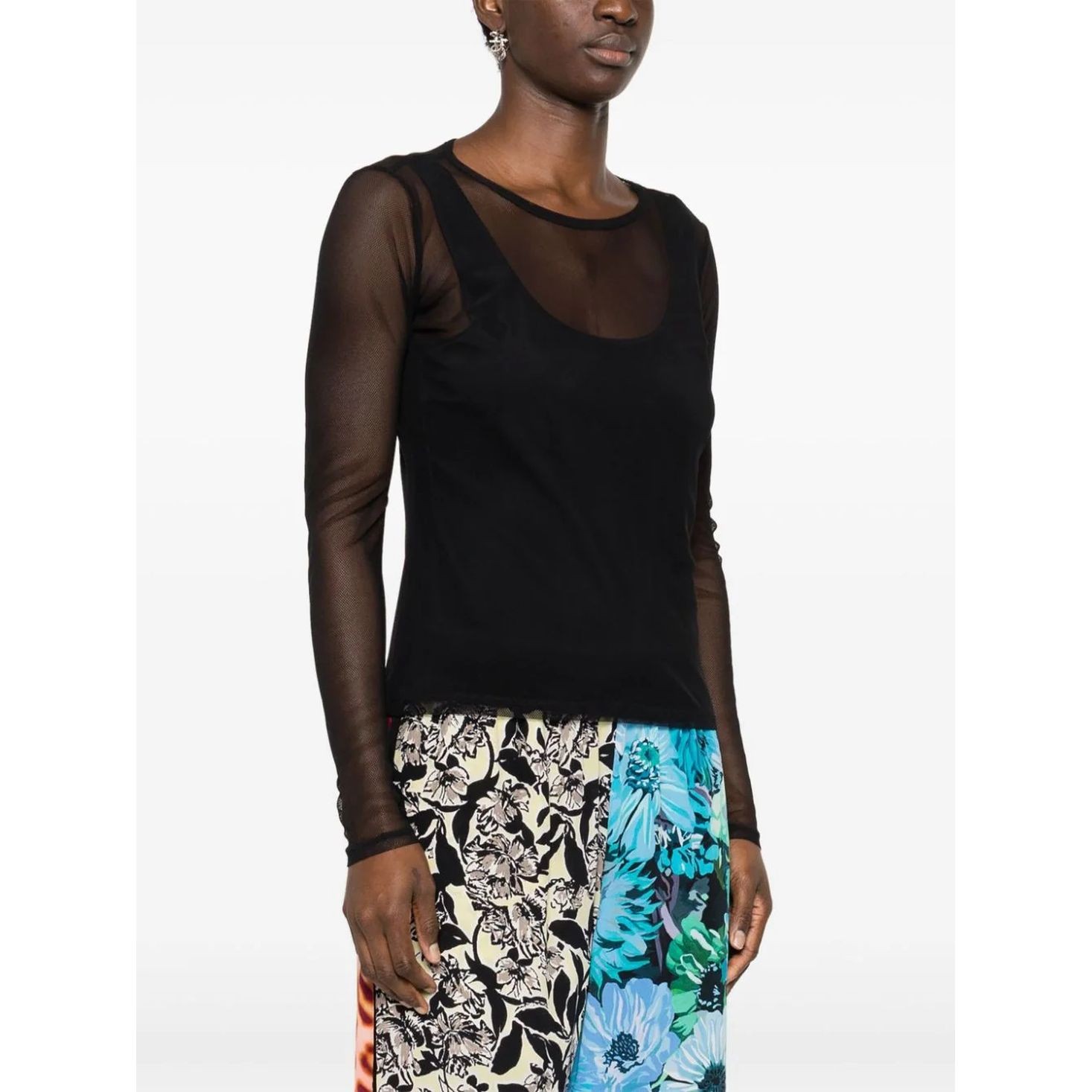 DKNY Marškiniai be rankovių moterims, Juoda, Jrsy tank mesh top 3