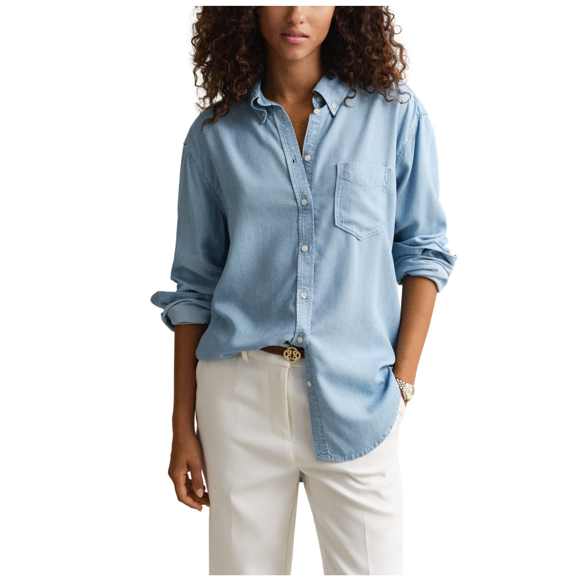 GANT Marškiniai trump. rankovėmis moterims, Mėlyna, 4300407-991 Shirts sho 2