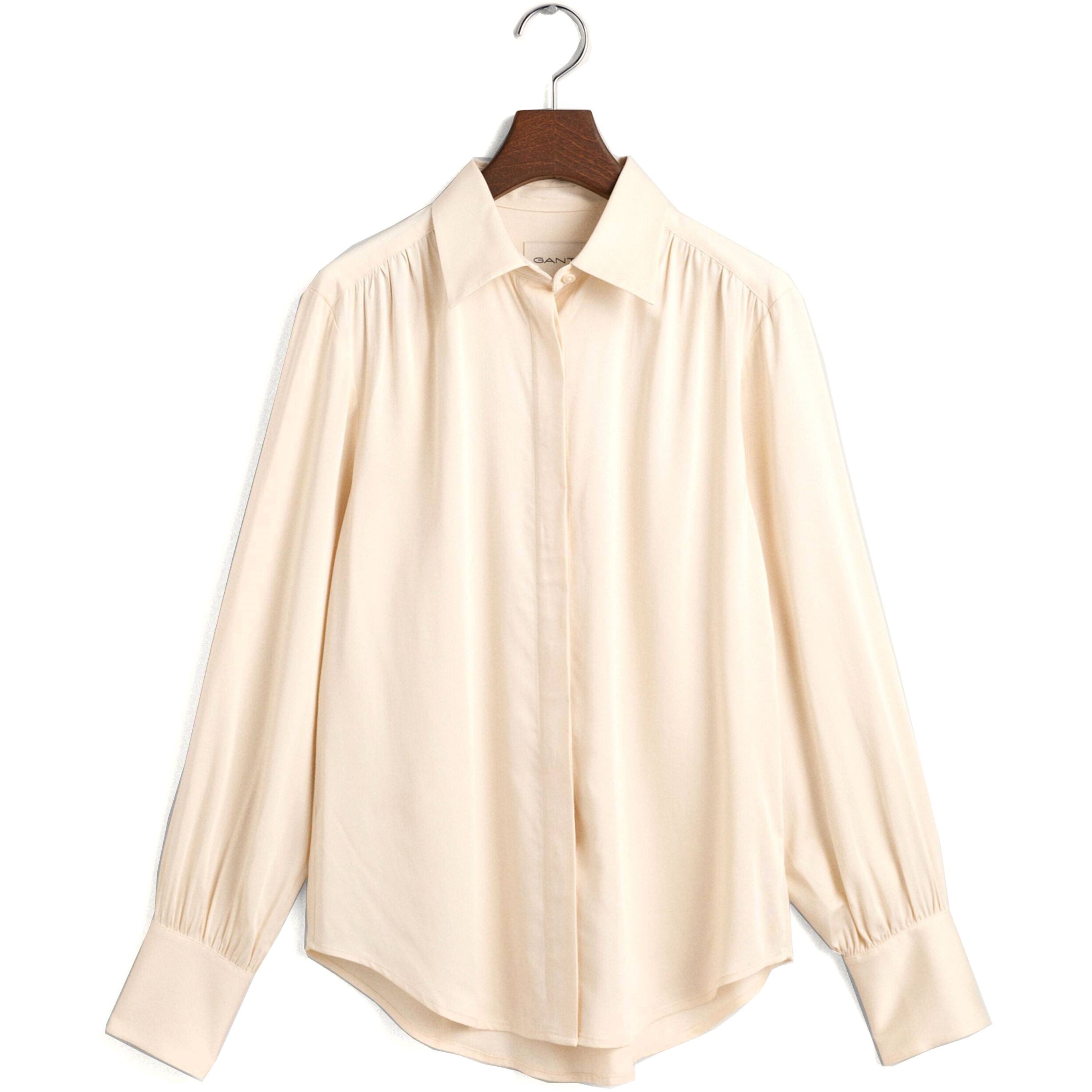 GANT Marškiniai moterims, Balta, REGULAR SATIN SHIRT 1