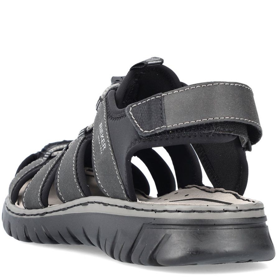 RIEKER Basutės vyrams, Juoda, SANDALS 10