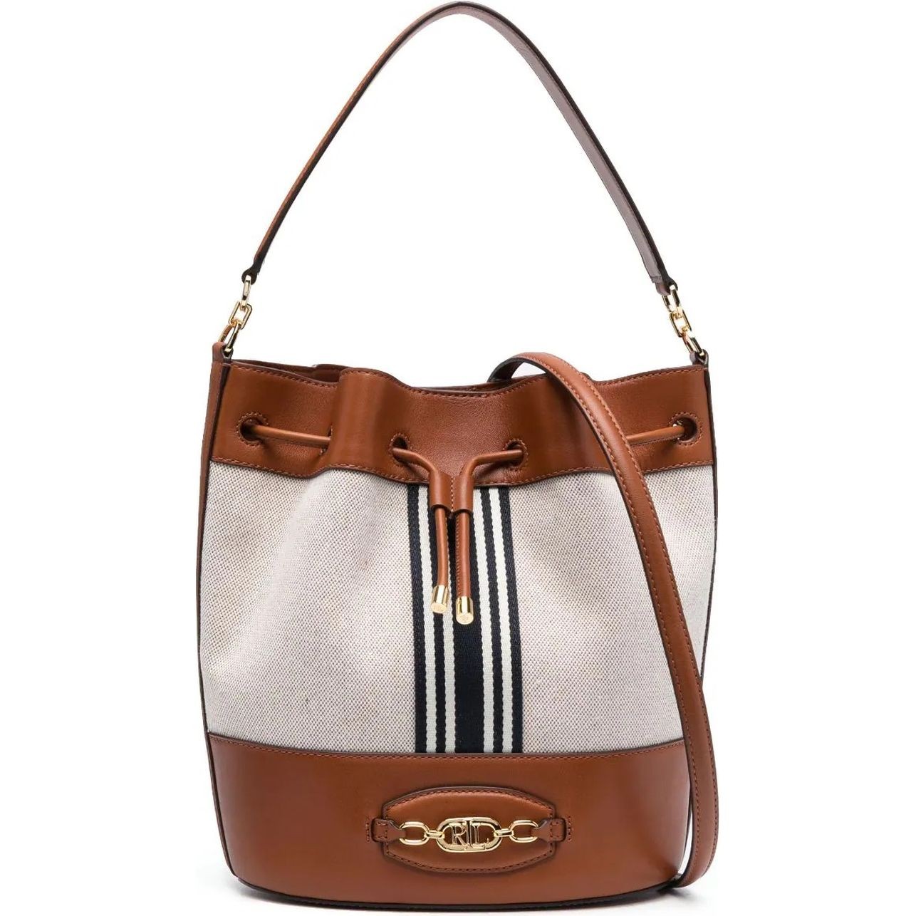 LAUREN RALPH LAUREN Rankinė per petį moterims, Smėlio, Andie 25 drawstring large bag 1