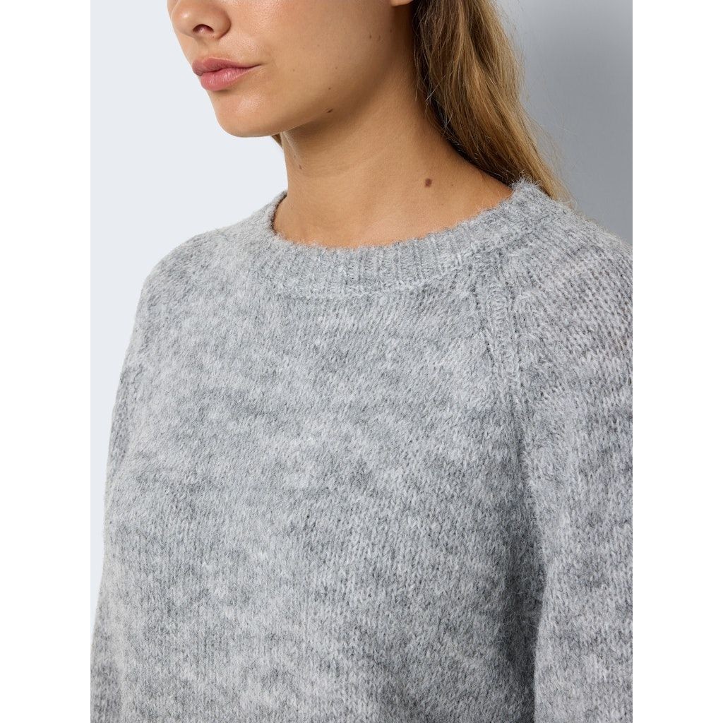 NOISY MAY Megztinis moterims, Pilka, Sutton o-neck tunic knit 3